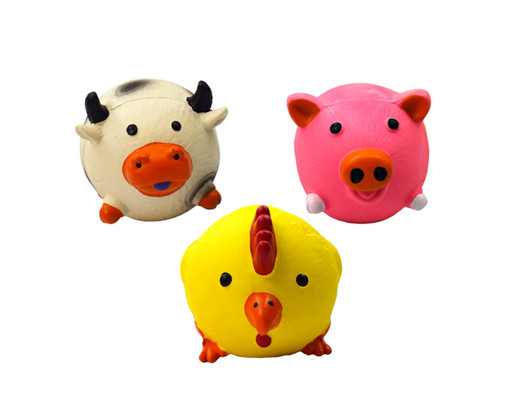 DT021 Latex Round Head Dog Toy with Sound 